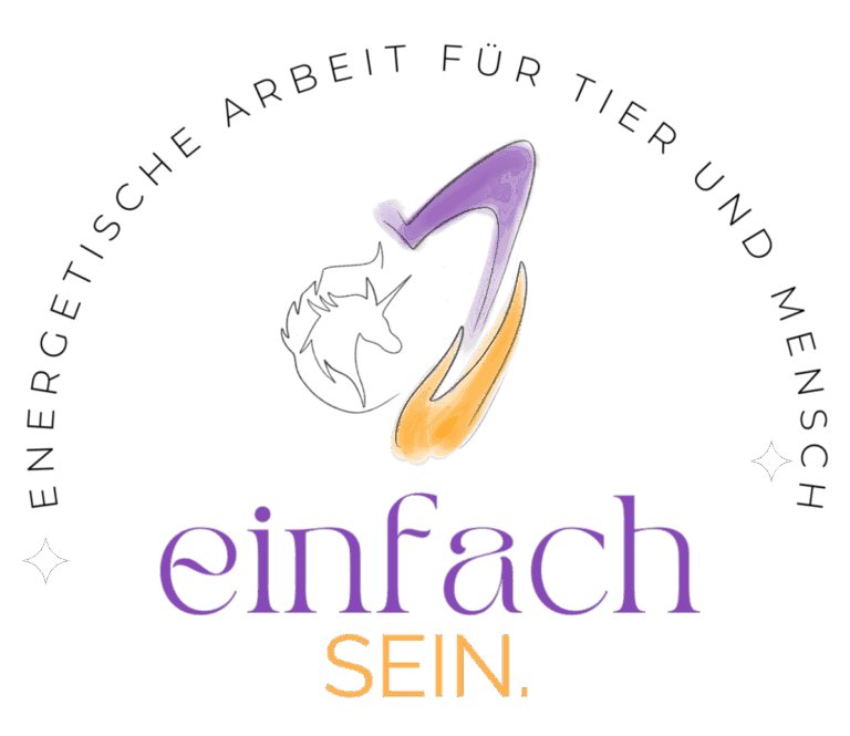Logo Manuela Högg: energetische Arbeit mit Mensch & Tier – einfach SEIN. in lila-orange